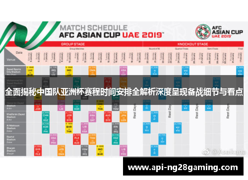 全面揭秘中国队亚洲杯赛程时间安排全解析深度呈现备战细节与看点